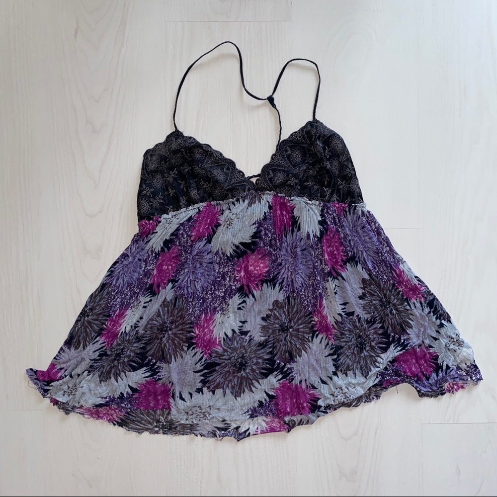 Free People Flowy Floral Embroidered Tank Top